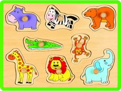 Joueco - Puzzle din lemn Animale salbatice